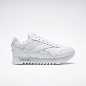 Reebok Royal Classic Jogger 2.0 Platform Turnschuhe Kinder - Weiß/Silber Metal - DE 201-SWB